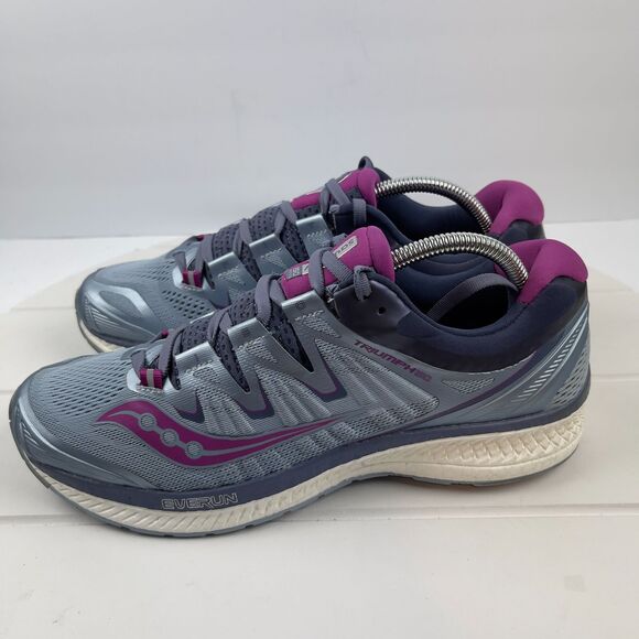 Saucony Womens Size 11 Triumph ISO 4 Everun S10413-1 Blue/Pink Running Shoes - Picture 3 of 8